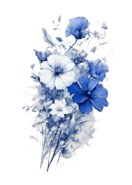 Floral Accent Behind Top Right